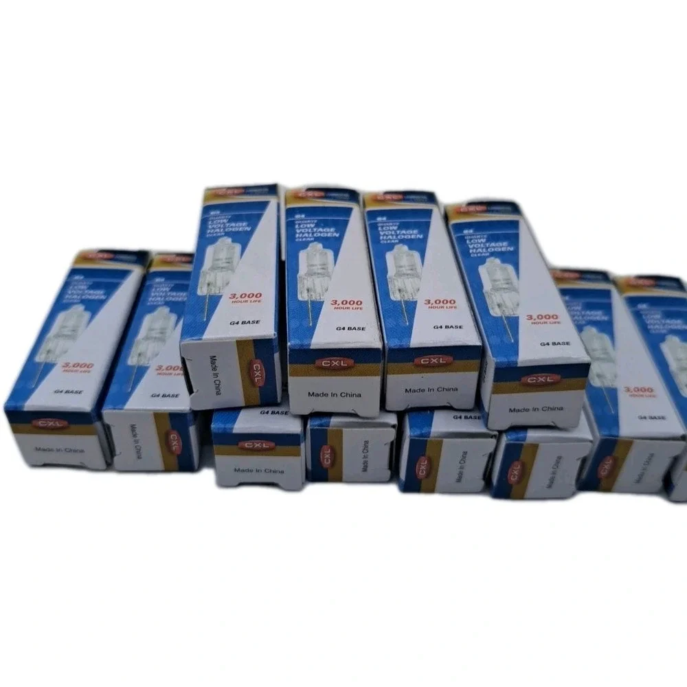 Lot of 12 CXL Topaz Q20G4/12V-42 Quartz Halogen Bulbs 20W 12V G4 Bi-Pin Clear